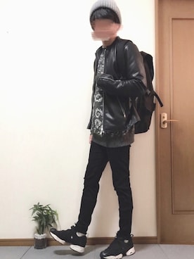 「AZUL by moussy（アズールバイマウジー）のアイテム（ブルゾン）」を使った、ししょー🎤さん（メンズ・168cm）の冬コーディネート