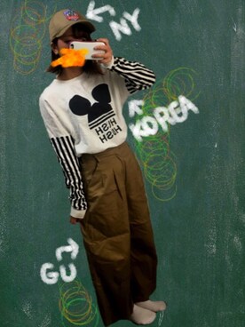 「ny（エヌワイ）のアイテム」を使った、asuさん（レディース・153cm）の秋コーディネート