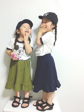 「ミッキー」｜rinka⋆*さん（キッズ・100cm）の夏コーディネート