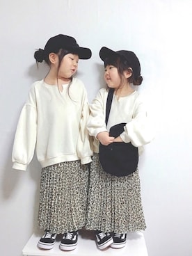 「アイテム（スカート）」を使った、rinka⋆*さん（キッズ・100cm）の冬コーディネート