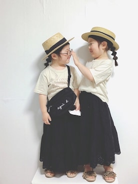 「GLOBAL WORK（グローバルワーク）のアイテム（スカート）」を使った、rinka⋆*さん（キッズ・92cm）の夏コーディネート
