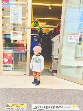 「New Balance」｜「アイテム（ブーツ）」を使った、shiu21さん（キッズ・90cm）の冬コーディネート