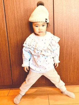 「northface」｜「アイテム（スウェット）」を使った、shiu21さん（キッズ・90cm）の冬コーディネート
