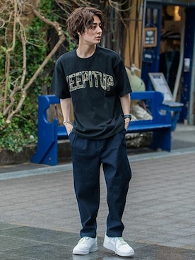 「SILVER BULLET（シルバーバレット）のアイテム（Tシャツ/カットソー）」を使った、SILVER BULLET ZOZOTOWN OFFICIALさん（メンズ・171cm）の春コーディネート