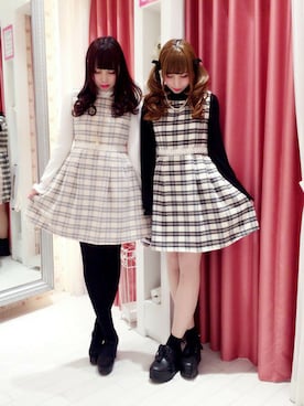 「アイテム（ワンピース、ピンク系）」を使った、LODISPOTTO OFFICIALさん（レディース・160cm）の冬コーディネート