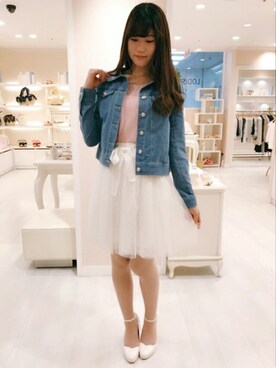 「LODISPOTTO（ロディスポット）のアイテム（ジャケット/アウター）」を使った、LODISPOTTO OFFICIALさん（レディース・163cm）の春コーディネート
