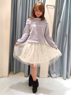 「ふんわり」｜「アイテム（ブーツ）」を使った、LODISPOTTO OFFICIALさん（レディース・152cm）の秋コーディネート