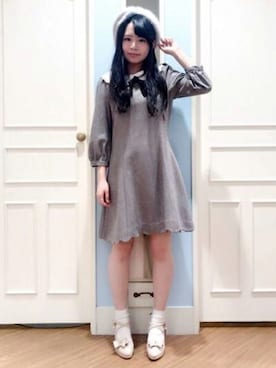 「LODISPOTTO（ロディスポット）のアイテム（ハンチング/ベレー帽）」を使った、LODISPOTTO OFFICIALさん（レディース・155cm）の冬コーディネート
