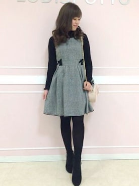 「LODISPOTTO（ロディスポット）のアイテム（ワンピース/ドレス）」を使った、LODISPOTTO OFFICIALさん（レディース・157cm）の冬コーディネート