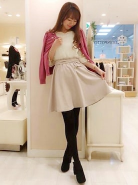 「アイテム（ブーティ）」を使った、LODISPOTTO OFFICIALさん（レディース・162cm）の冬コーディネート