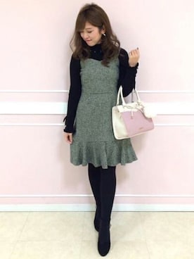 「LODISPOTTO（ロディスポット）のアイテム（ワンピース/ドレス）」を使った、LODISPOTTO OFFICIALさん（レディース・157cm）の冬コーディネート