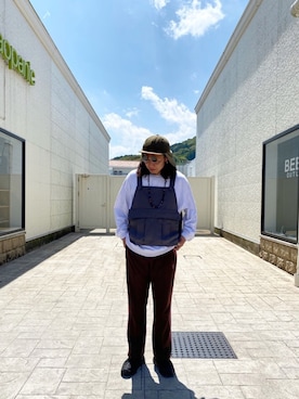 「HOKA（ホカ）のHOKA ONE ONE/ホカ オネ オネ　TOR ULTRA LOW WP/トールウルトラローウォータープルーフ（スニーカー）」を使った、KENTA SARUさん（メンズ・182cm）の春コーディネート