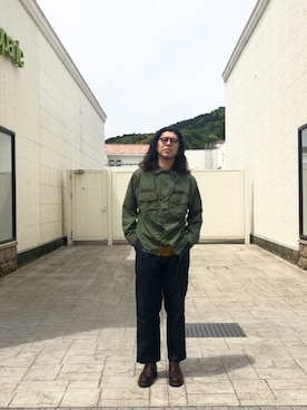 「OLD PARK（オールドパーク）のアイテム（トップス）」を使った、KENTA SARUさん（メンズ・182cm）の夏コーディネート