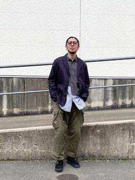 「ミリタリーコーデ」｜「アイテム（スリッポン）」を使った、KENTA SARUさん（メンズ・182cm）の春コーディネート