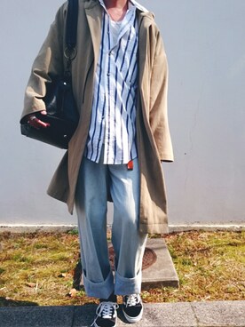 「my beautiful landlet（マイビューティフルランドレット）のアイテム（その他アウター）」を使った、ARu.さん（メンズ・172cm）の春コーディネート