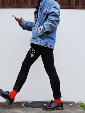 「HARE（ハレ）のアイテム（キーケース/キーアクセサリー）」を使った、ARu.さん（メンズ・172cm）の秋コーディネート