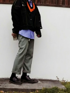 「kutir（クティール）のアイテム（デニムジャケット）」を使った、ARu.さん（メンズ・172cm）の春コーディネート
