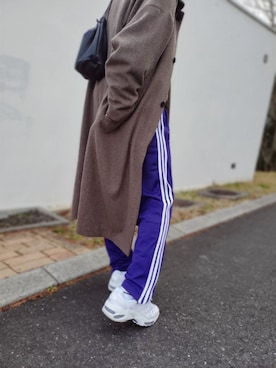 「PUMA」｜「アイテム（ステンカラーコート）」を使った、ARu.さん（メンズ・172cm）の冬コーディネート