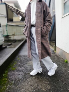 「MONKEY TIME（モンキータイム）のアイテム（ステンカラーコート）」を使った、ARu.さん（メンズ・172cm）の冬コーディネート
