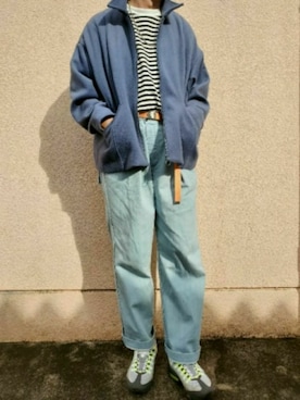 「BLACK&BLUE（ブラックアンドブルー）のアイテム（パンツ）」を使った、ARu.さん（メンズ・172cm）の春コーディネート