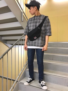 「BEN DAVIS（ベンデイビス）のアイテム（バッグ）」を使った、ニェーダ／kazu／카즈さん（メンズ・168cm）の春コーディネート