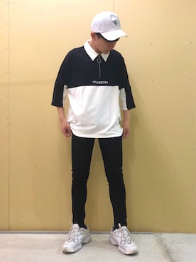 「Guess（ゲス）のアイテム（キャップ）」を使った、ニェーダ／kazu／카즈さん（メンズ・168cm）の夏コーディネート