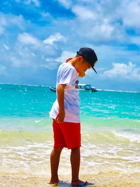「RVCA（ルーカ）のアイテム」を使った、RNTさん（キッズ・120cm）の夏コーディネート