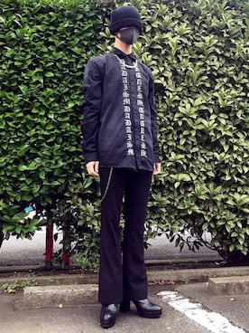 「Acne Studios（アクネストゥディオズ）のアイテム（ブーツ）」を使った、ルロイ修道士さん（メンズ・166cm）の秋コーディネート
