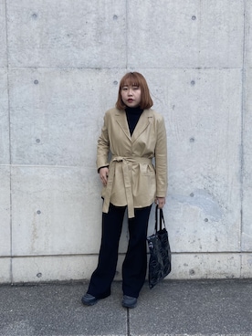 「select MOCA（セレクトモカ）のアイテム（ジャケット/アウター、ベージュ系）」を使った、ミズキさん（レディース・160cm）の冬コーディネート