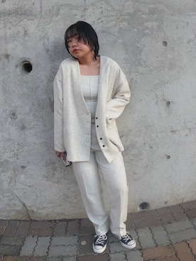 「select MOCA（セレクトモカ）のアイテム（ジャケット/アウター、ホワイト系）」を使った、ミズキさん（レディース・160cm）の春コーディネート