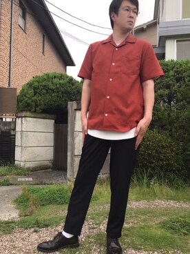 「おしゃれスタ（オシャレスタ）のアイテム（トップス）」を使った、ひじきさん（メンズ・168cm）の夏コーディネート