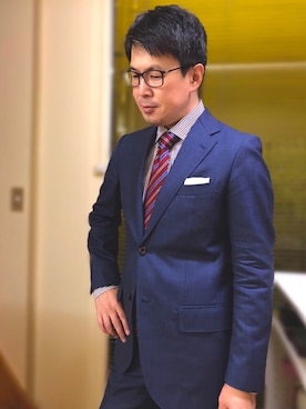 「アイテム（ハンカチ/ハンドタオル、ホワイト系）」を使った、ひじきさん（メンズ・168cm）の秋コーディネート