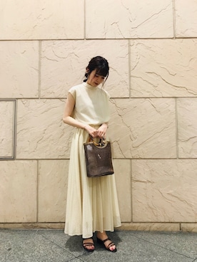 「Te chichi CLASSIC（テチチクラシック）のアイテム（シャツ/ブラウス）」を使った、tsuさん（レディース・156cm）の夏コーディネート