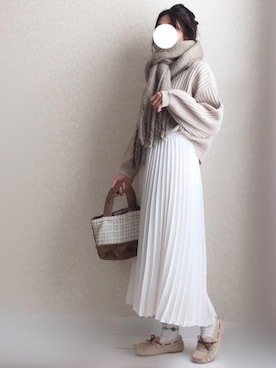 「アイテム（モカシン/デッキシューズ）」を使った、kさん（レディース・158cm）の秋コーディネート