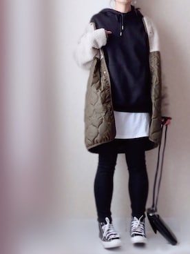 「GRL（グレイル）のアイテム（レギンス/スパッツ）」を使った、kさん（レディース・158cm）の冬コーディネート