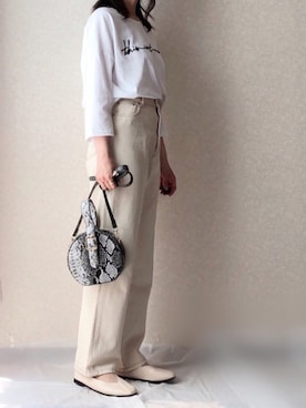 「サークルバッグ」｜「アイテム（パンプス）」を使った、kさん（レディース・158cm）の春コーディネート