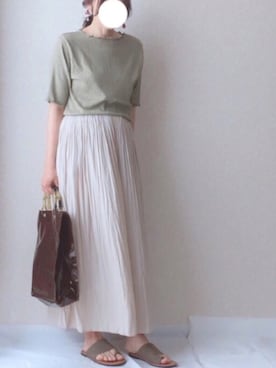 「ワッシャースカート」｜「アイテム（その他）」を使った、kさん（レディース・158cm）の夏コーディネート