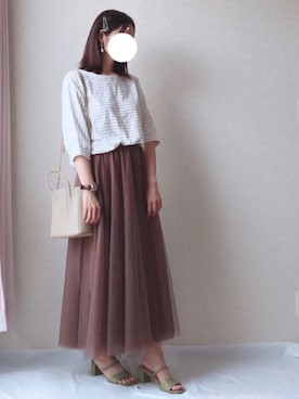 「CURI BISCUI（キュリ　ビスキュイ）のアイテム」を使った、kさん（レディース・158cm）の夏コーディネート