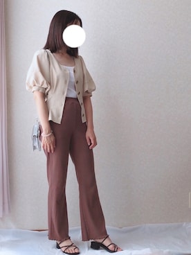 「アイテム（ブラジャー、ホワイト系）」を使った、kさん（レディース・158cm）の夏コーディネート