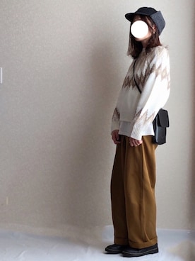 「LBC（エルビーシー）のアイテム（帽子）」を使った、kさん（レディース・158cm）の冬コーディネート