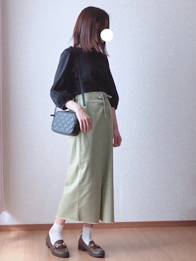 「ピスタチオ」｜「アイテム（ローファー）」を使った、kさん（レディース・158cm）の春コーディネート