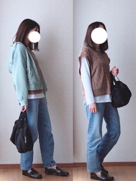 「ピスタチオ」｜「アイテム（レインシューズ）」を使った、kさん（レディース・158cm）の春コーディネート