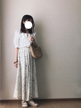 「カコバッグ」｜「アイテム（スカート）」を使った、kさん（レディース・158cm）の夏コーディネート