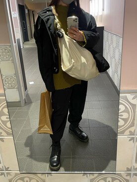 「ピスタチオ」｜「アイテム（その他アウター）」を使った、moepiさん（レディース・157cm）の冬コーディネート