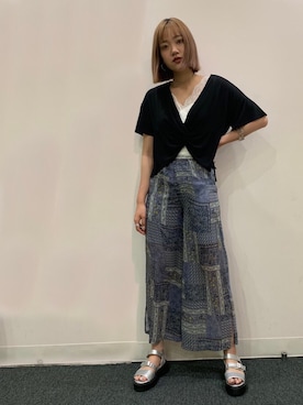 「AS KNOW AS PINKY（アズノゥアズピンキー）のアイテム（サンダル）」を使った、ayakaさん（レディース・168cm）の夏コーディネート