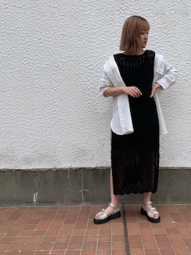 「AS KNOW AS PINKY（アズノゥアズピンキー）のアイテム（その他アウター）」を使った、ayakaさん（レディース・168cm）の夏コーディネート