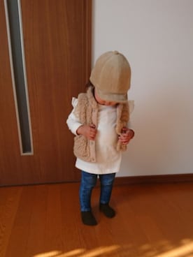 「アイテム（ベスト）」を使った、ゆっぴりっぽうさん（レディース・160cm）の秋コーディネート