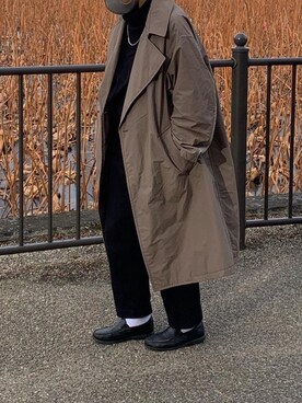 「niko and...（ニコアンド）のアイテム（トレンチコート）」を使った、yukitaka.さん（メンズ・170cm）の冬コーディネート