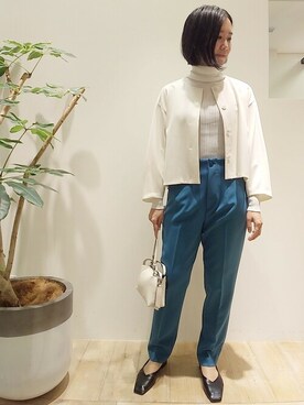 「リブタートルネック」｜「アイテム（ジャケット/アウター）」を使った、Chieさん（レディース・164cm）の秋コーディネート