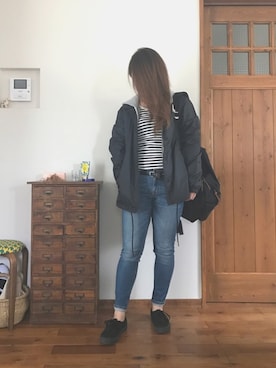 「スプリングSENSEOFPLACE」｜「アイテム（その他アウター）」を使った、ayumiさん（レディース・156cm）の冬コーディネート